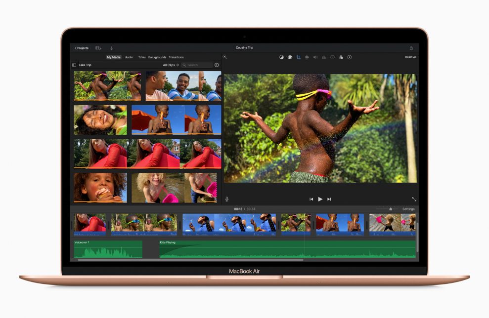 Apple MacBook Air 13" M1 (2020) 2 Apple new macbookair gold imovie screen 11102020